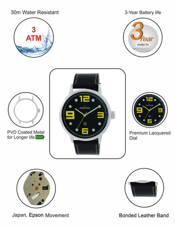 Maxima ATTIVO Men Black Dial Analogue Watch - 67841LMGI